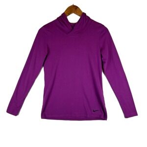 Nike Dri-FIT Purple Long Sleeve Hoodie‎ Top Lightweight Activewear Womens Small